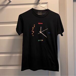 MONOGRAM STUDIOS Time to Get It Together black t-shirt top clock M